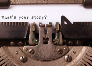 Typewriter with "what's your story" written