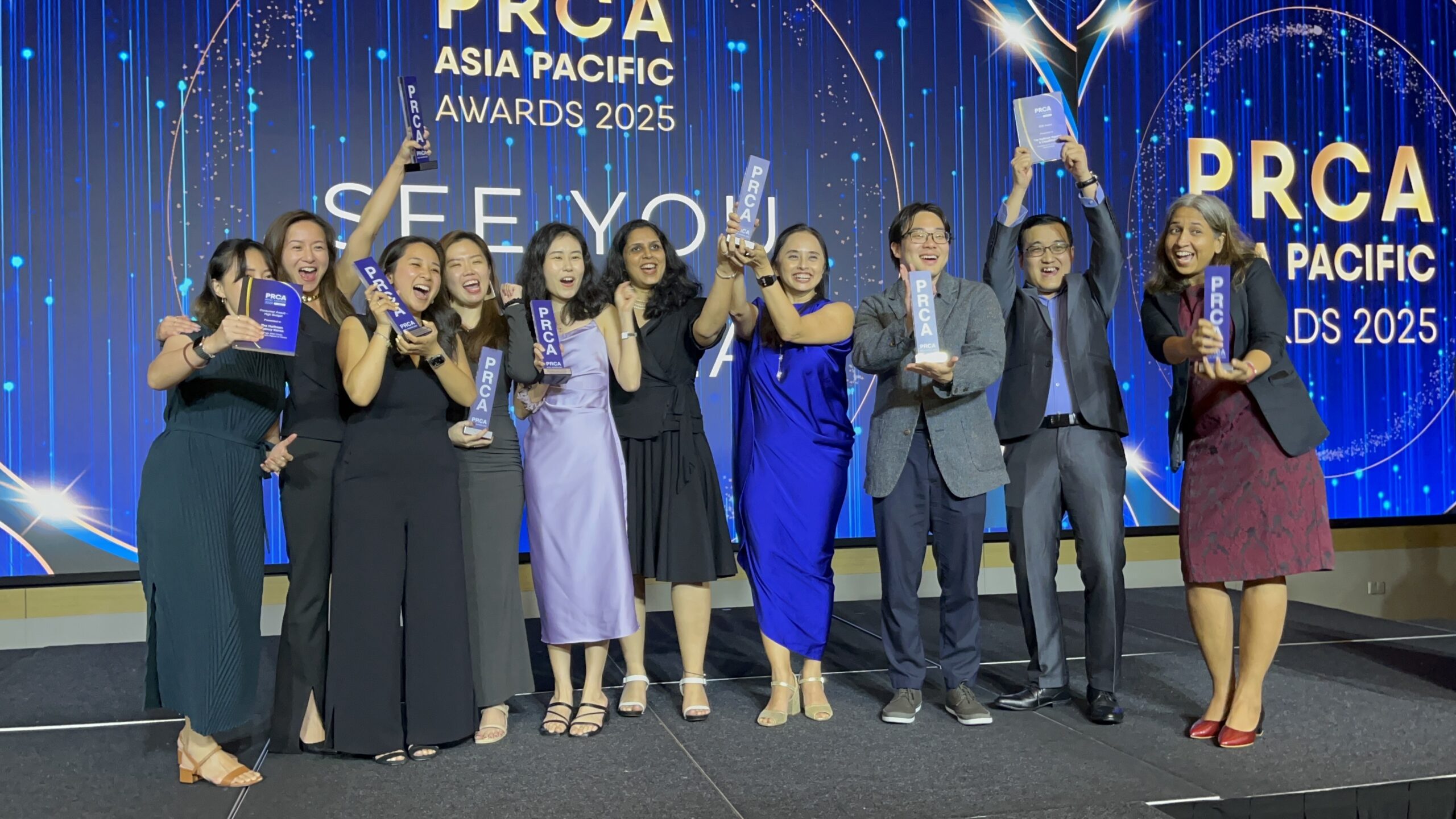 PRCA-APAC-Awards-2025-The-Hoffman-Agency The Hoffman Agency on stage at the PRAC APAC Awards 2025